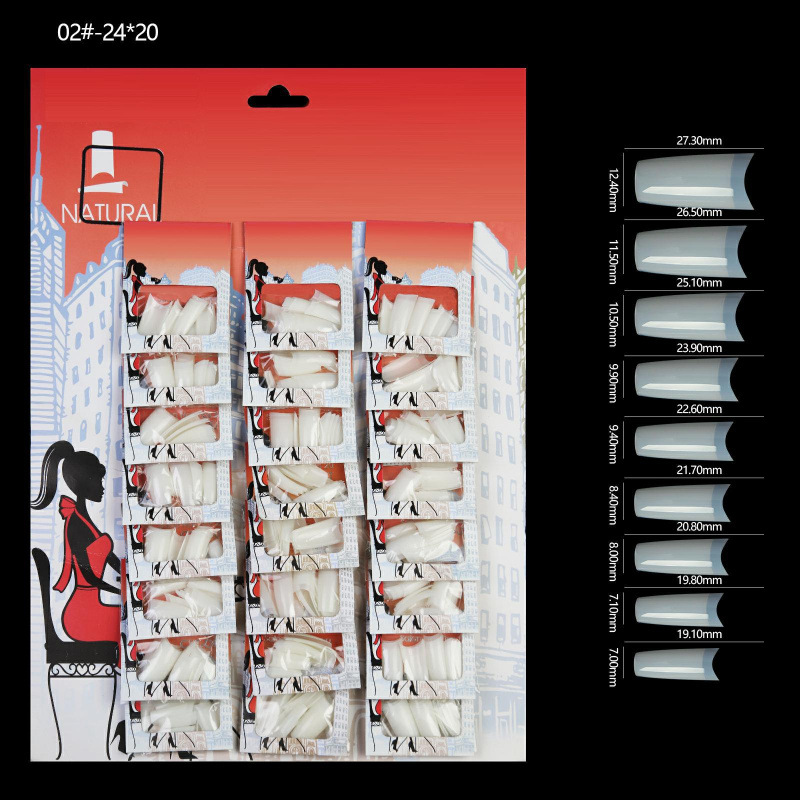 Fábrica directa de nuevos productos de manicura de color sólido 24 paquetes de tarjetas de uñas parches de manicura falsas uñas al por mayor