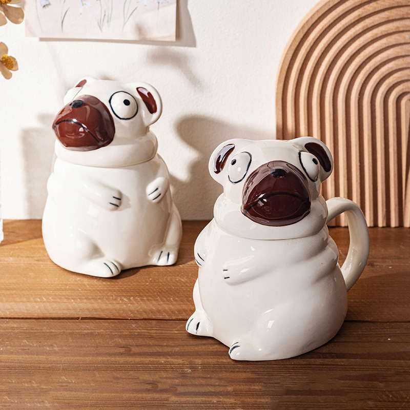 パロディーかわいいパグマグセラミック大容量かわいいマグクリエイティブパーソナライズされた誕生日プレゼント彼氏へ|undefined