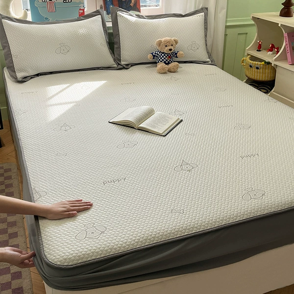 Fitted sheet style "HiHi Paradise" PE jacquard cool beans