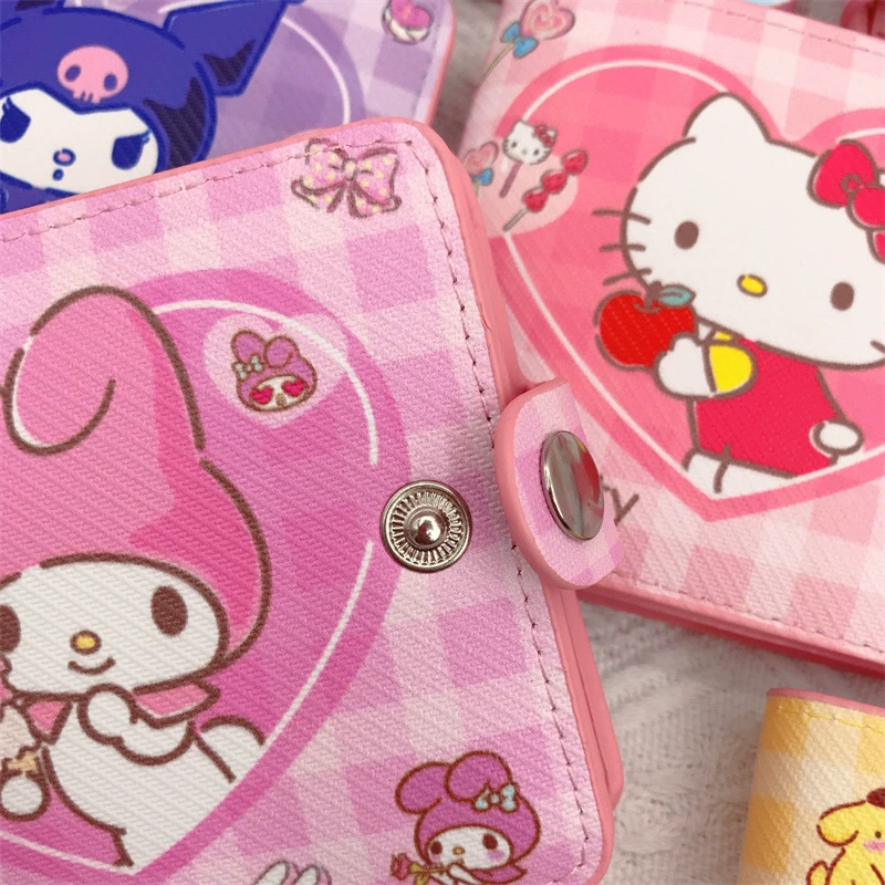 Polyurethane short wallet, card holder, with buttons