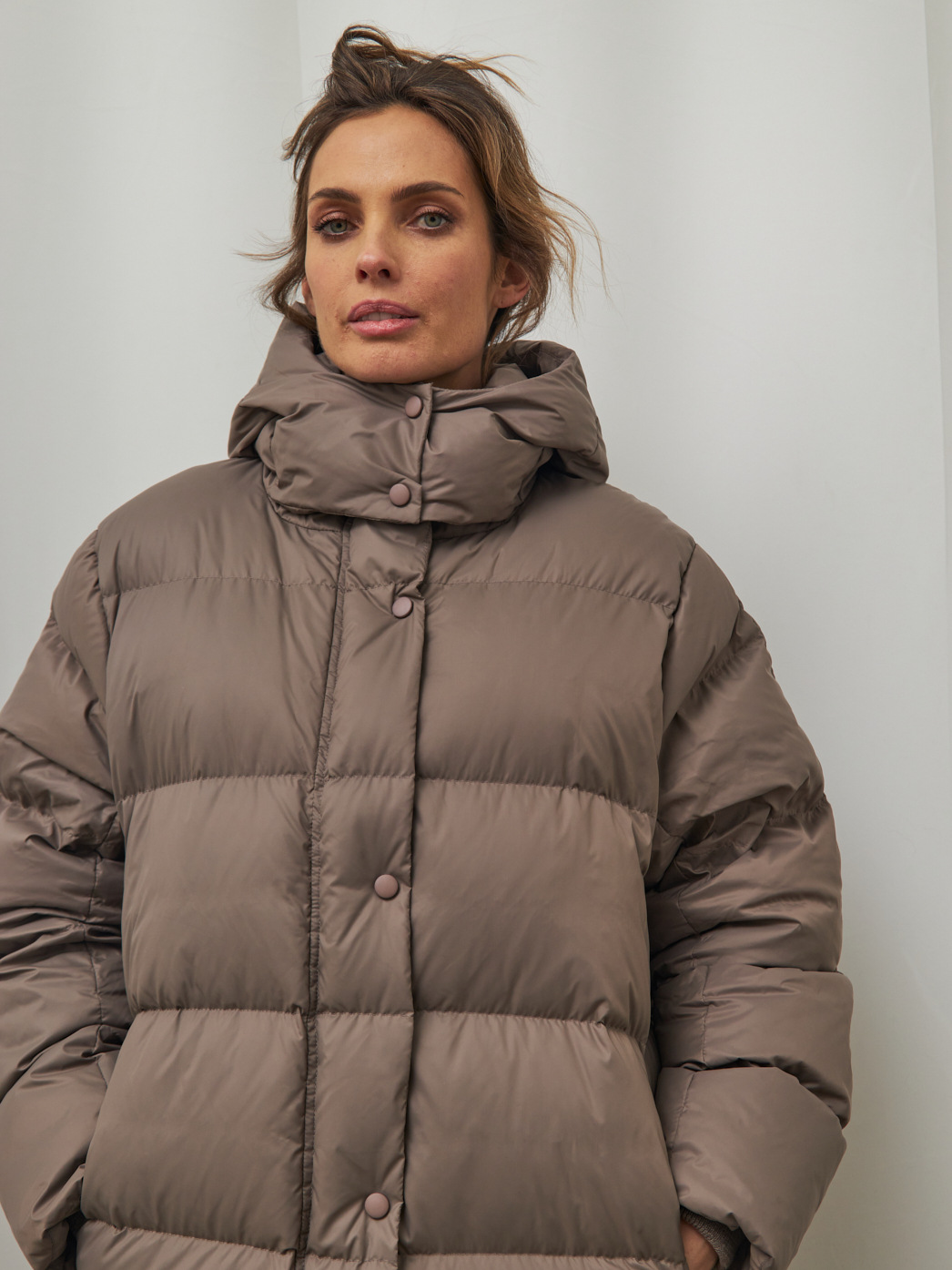 Dames lange donsjas met capuchon warme winterjas_voghion.com