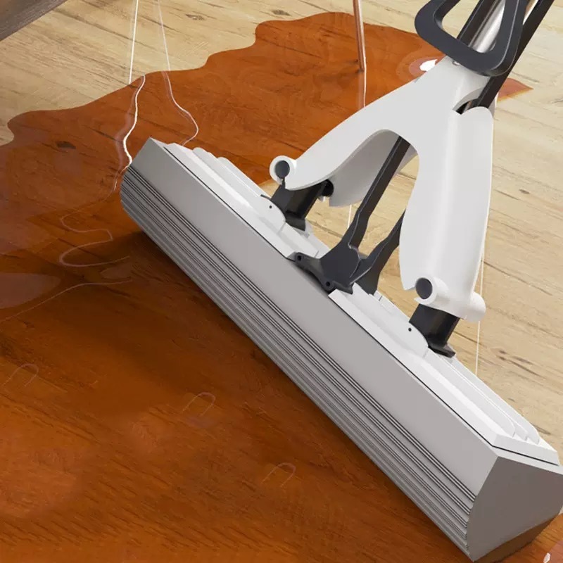 Hands-Free Household Lazy Sponge Mop, Absorbent, Suitable for Both Dry and Wet Use, One-Step Clean Folding Sponge Mop