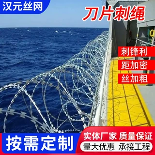 刀片刺绳小区隔离铁丝网机场监狱防攀爬不锈钢刺丝滚笼防护带刺