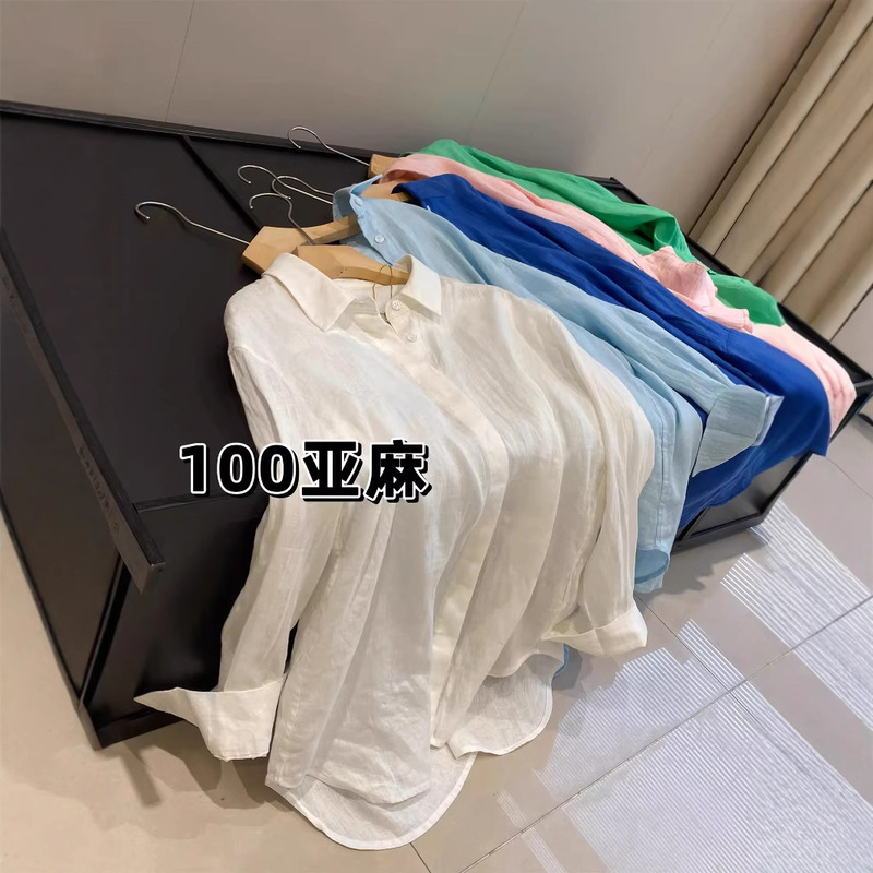 Xiao Hemu Giant Same Style 2996! 100% Linen Loose Breathable Relaxed Silhouette Casual Shirt for Women, New Spring/Summer Style