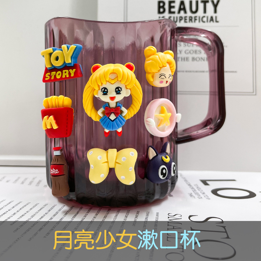 Taza de enjuague bucal creativa Luz de lujo lindo cepillo de dientes taza Cubo de dientes dibujos animados baño infantil taza de lavado taza de diente de estudiante engrosada
