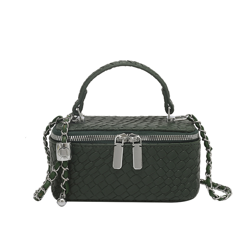 2026 nueva textura transfronteriza tejida bolsas de maquillaje bolsas pequeñas bolsas cuadradas pequeñas bolsas de viento de un hombro bolsas de mano de cadena