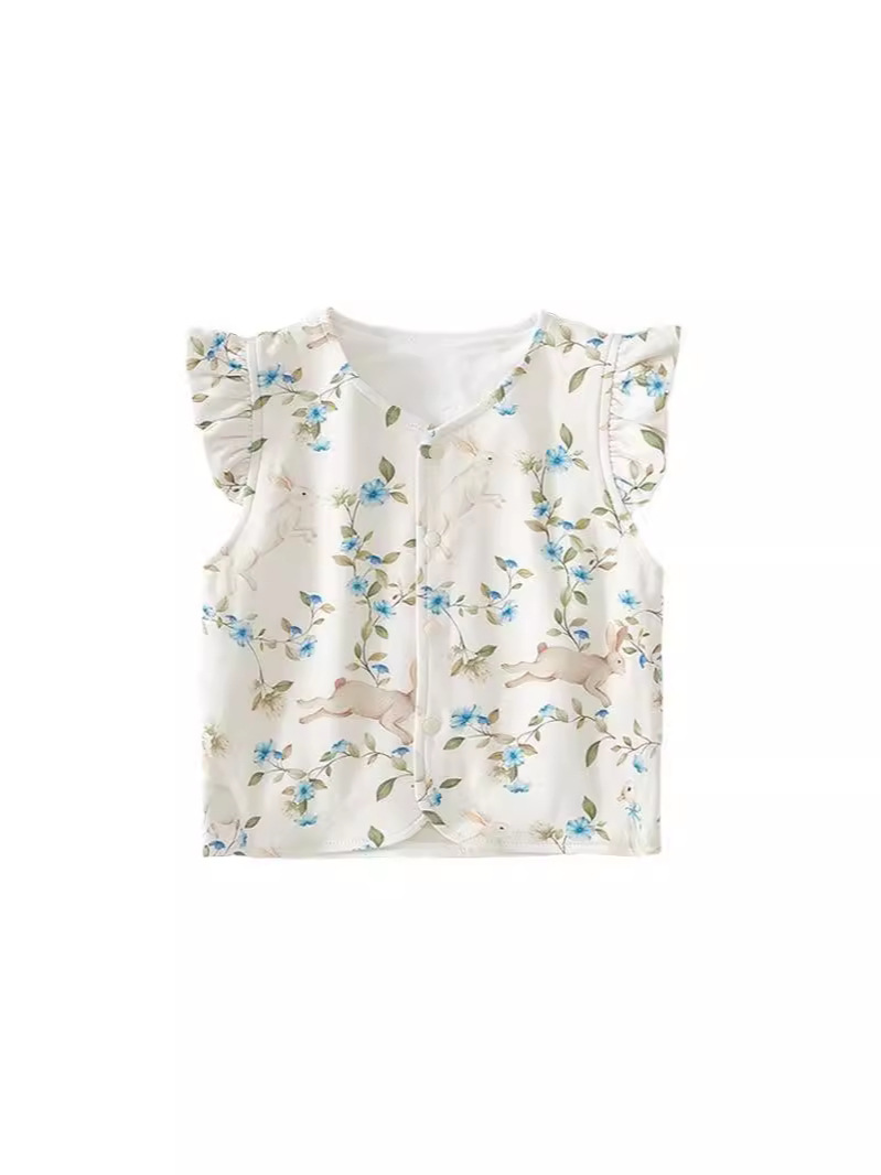 Chaleco de bebé de doble capa de clase A vestido de otoño de bebés de doble capa de chaleco de algodón para bebés dulces abrazaderas de caballo