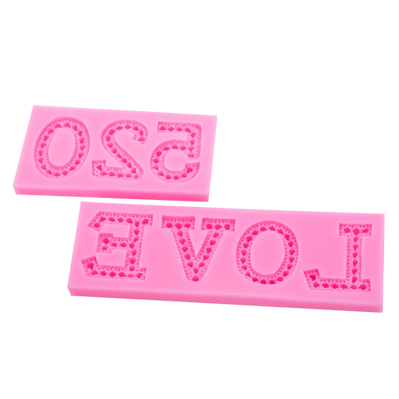 Día de San Valentín 520 cartas amor y números silicona molde pastel postre fondant chocolate decoración Accesorios