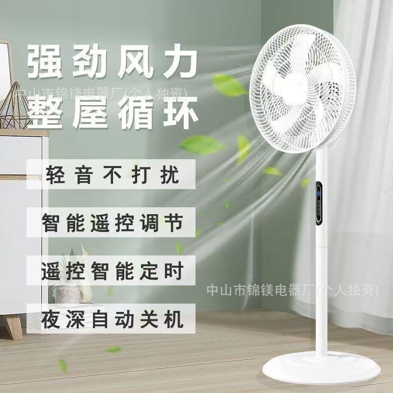 工厂直销16寸电风扇家用智能遥控风扇轻音摇头办公室宿舍落地扇