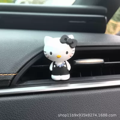 Car Air Freshener Gypsum Car Ornaments Cartoon Perfume Interior Wholesale Cross-Border Export (Car Perfume Aromatherapy) - black-kt-cat