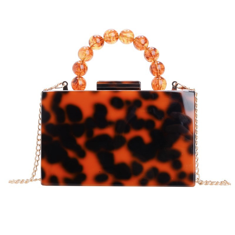 Nuevo acrílico transfronterizo bolsas de cena de mujer bolsas de mano de hombro de cadena bolsas de caja de piedra bolsas de cena