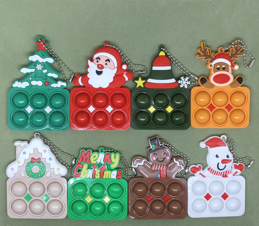Christmas Tree, Santa Claus, Bell Pattern Christmas Christmas Tree Santa Claus Bell PVC Fidget Toys