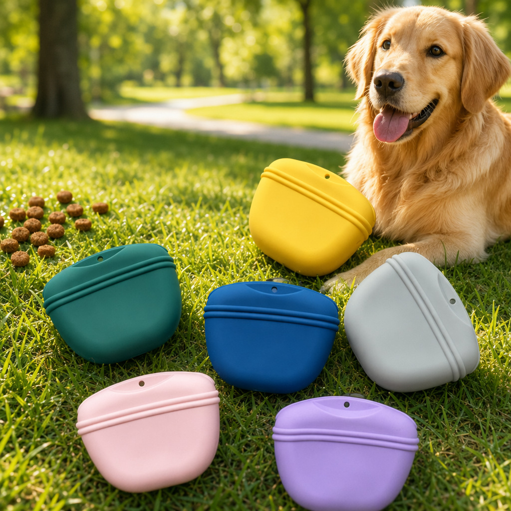 Pet Silicone Waist Bag, Cross-Border Hot-Selling Silicone Dog Training Waist Bag, Outdoor Portable Pet Silicone Waist Bag Wholesale