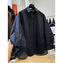 韩系慵懒风宽松休闲夹棉衬衫外套女秋冬洋气轻薄小棉袄巨好看棉服