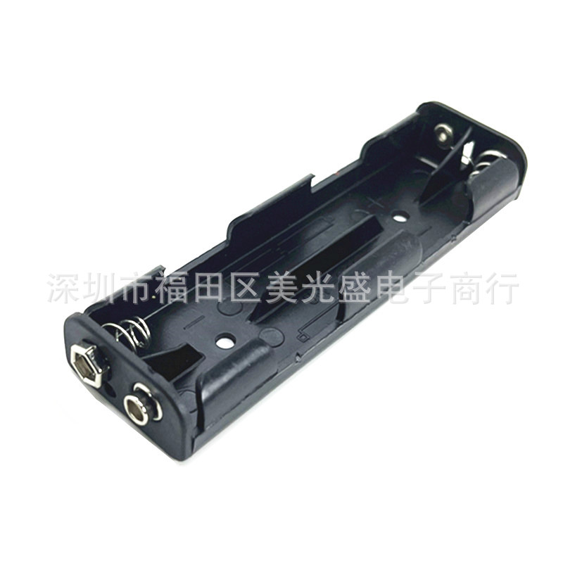 5号4节双条型电池盒4AA条形6V五号四节长条形电池座 带9V公母扣子