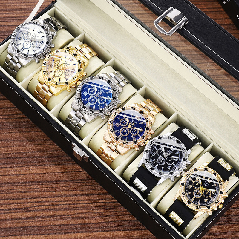 Foreign Trade Hot-Selling Luxury Set Men's Luxury Party Fashion High-End Gift Quartz Watch (Without Gift Box) Foreign Trade Hot-Selling Luxury Set Men's Luxury Party Fashion High-End Gift Quartz Watch (Without Gift Box)