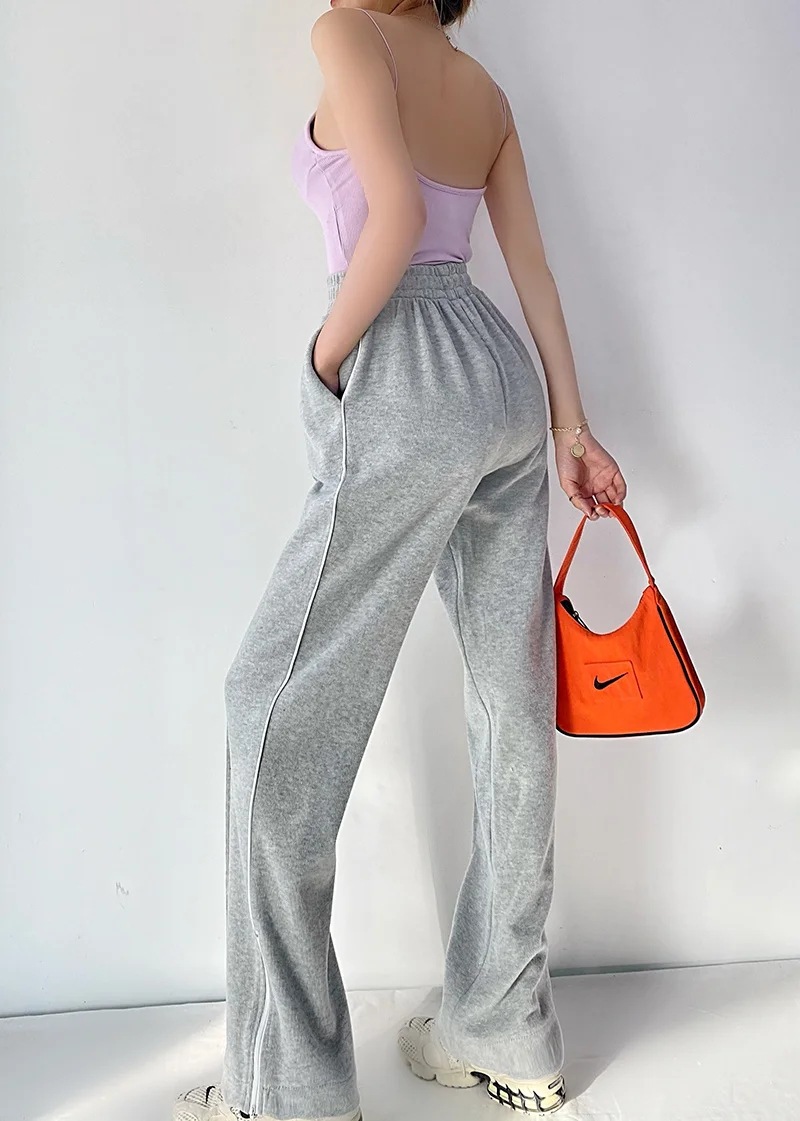 zipper wide leg sweatpants  NSAC28672