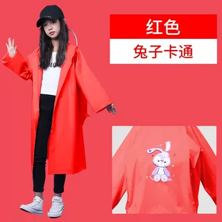 定制红色儿童男女孩雨衣3岁-6岁带书包位学生连体加厚防暴雨