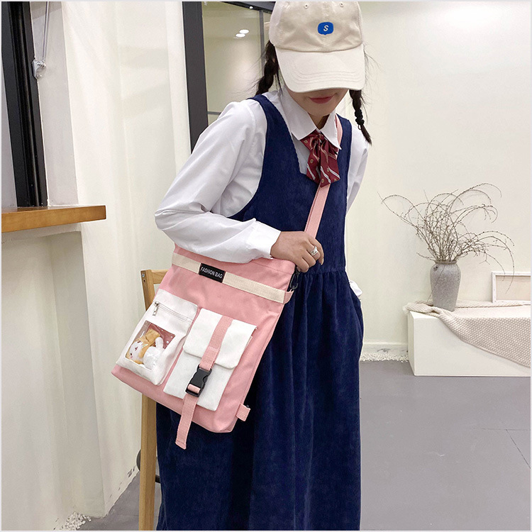 Factory wholesale 2021 new Korean-style canvas handbags, large-capacity multi-functional student cloth bags, four-use bags undefined