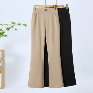 Middle-Aged Mom Pants Spring and Autumn Loose Slimming Straight Pants 2025 New Stylish Plus Size High-Waisted Middle-Aged Women's Pants