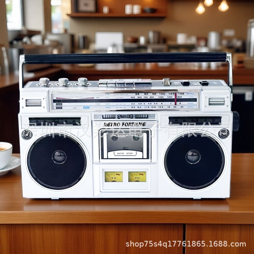 Radio Grabadora Retro Portátil de Casetes de Plástico con Bluetooth y Altavoz