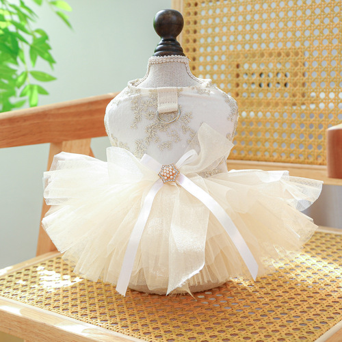 PETCIRCLE pet circle dog cat cat clothing puffy gauze skirt chest and back high-end dress skirt wedding dress collection