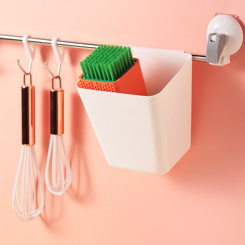 501AAP.背挂式塑料收纳篮收纳筐小挂桶便携式床边挂篮厨房小挂篮