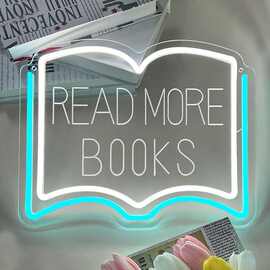 Readbooks造型霓虹灯女孩卧室图书馆阅读室led灯牌幽灵发光标识