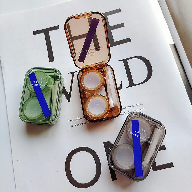 ins style contact lens box portable contact lens box simple small transparent high sense female male storage partner