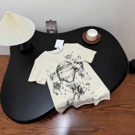 2025D家高端~热气球大象印花上衣休闲欧货棉麻薄款短袖T恤女夏款