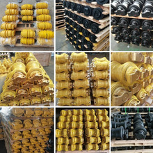 挖掘机底盘配件四轮一带现代R220-5支重轮拖轮链条引导轮齿圈挖斗