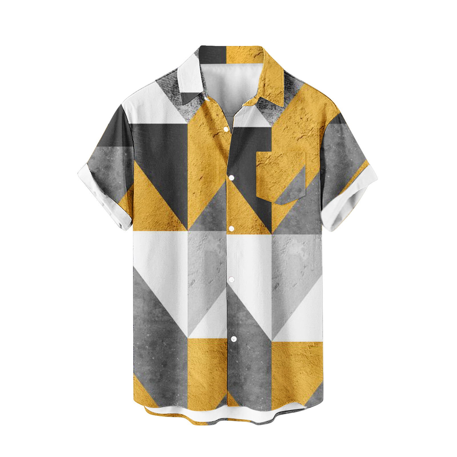 Venta caliente para hombres nueva camisa de manga corta 3D impresión digital moda casual Hawaii playa solapa para hombres