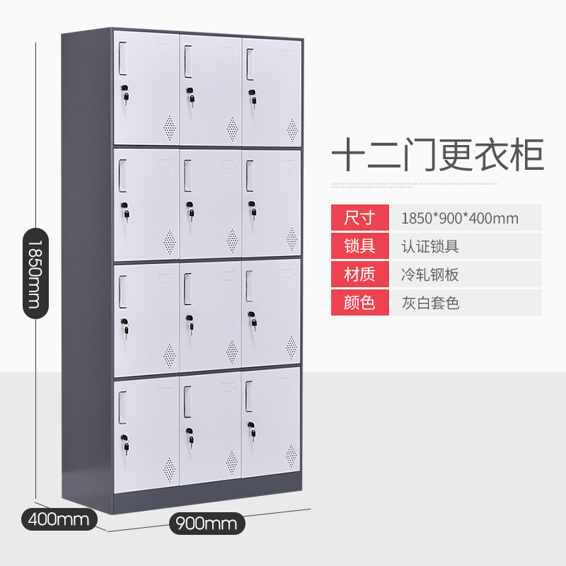 Gray and white twelve lockers (disassembly model)