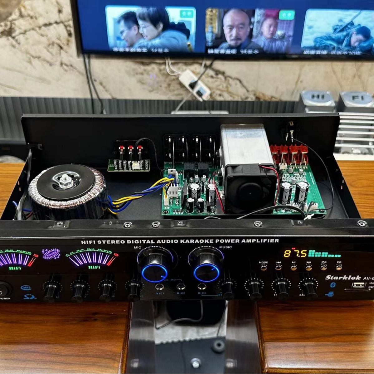 Starklok-av666bt 5-Channel Home Bluetooth amplificador de potencia de alta fidelidad amplificador de karaoke en casa