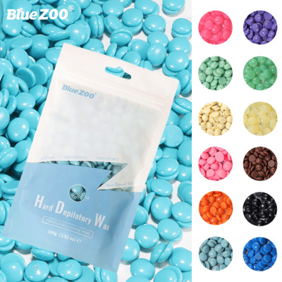 BlueZOO新品脱毛蜡豆100g固体硬蜡免纸蜡疗粒蜜豆全身脱毛12色选|ms