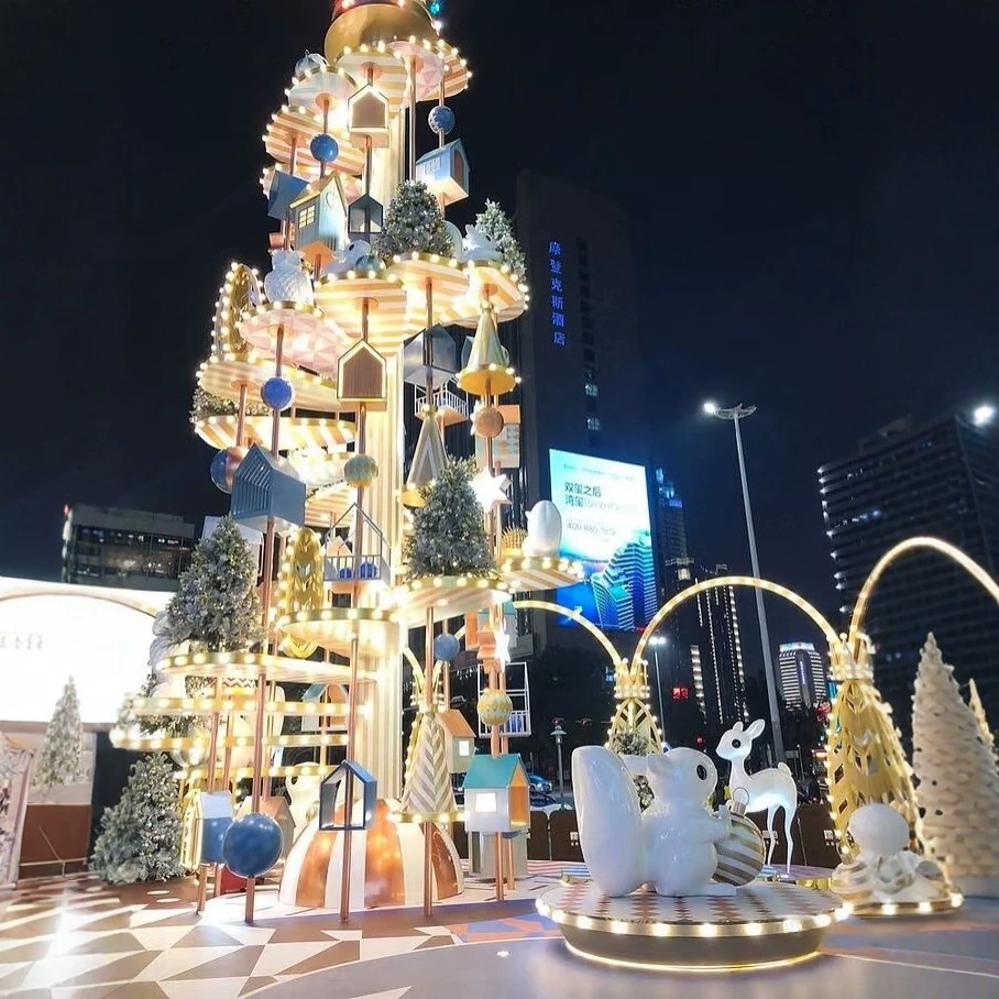 Гигантские фонари в форме воздушного шара, рождественские огни на площади торгового центра, декоративные реквизиты, украшения для фотосессий и регистрации.