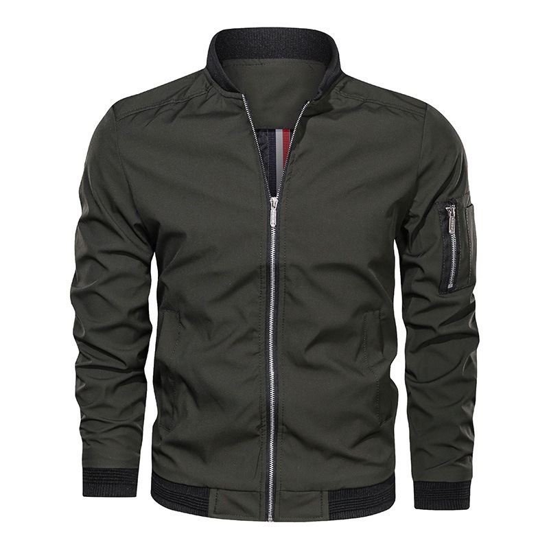 Chaqueta masculina con cremallera – estilo casual, delgada, disponible en tallas grandes