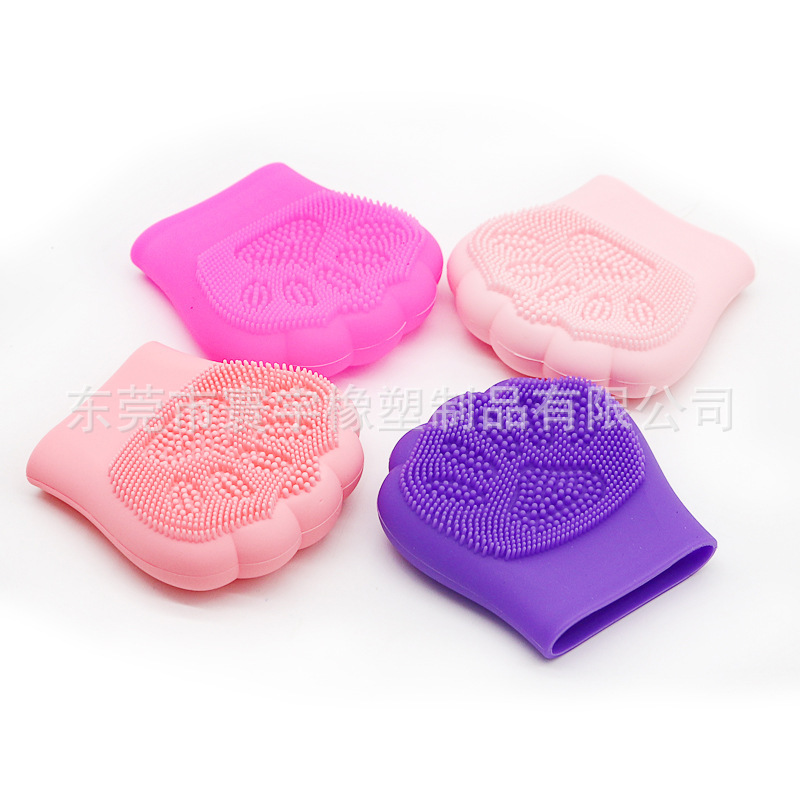 Cepillo de limpieza de garra de gato de silicona de color de venta caliente de Amazon Cepillo de silicona de limpieza suave manual