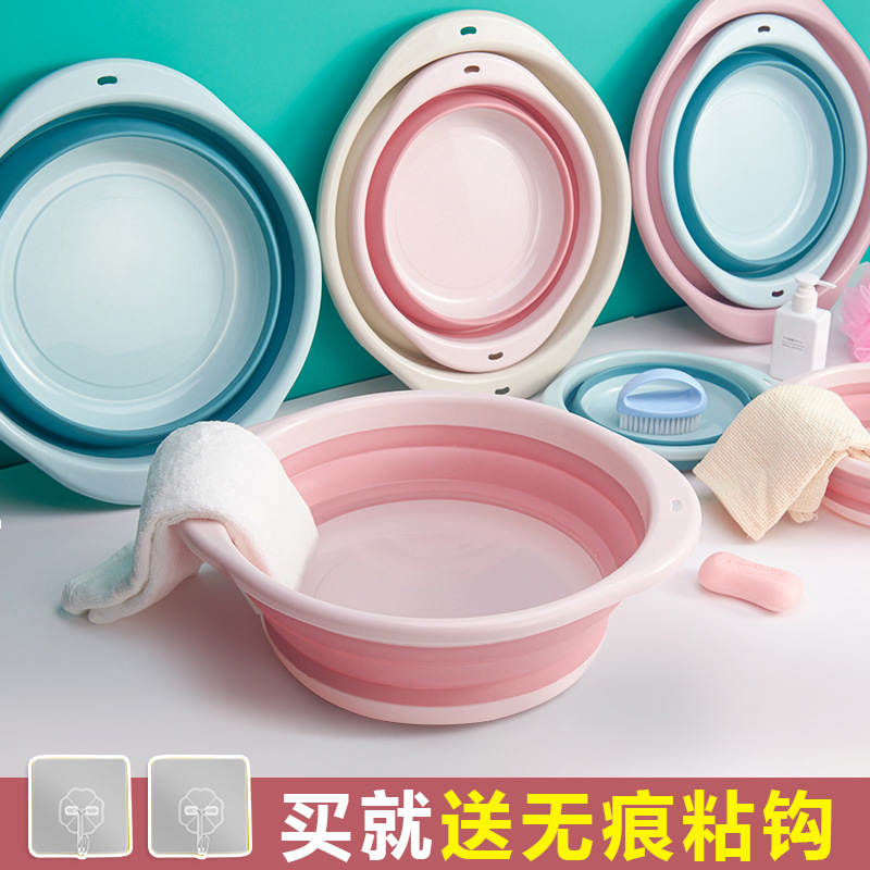 Foldable plastic children's handheld washbasin for home use for…