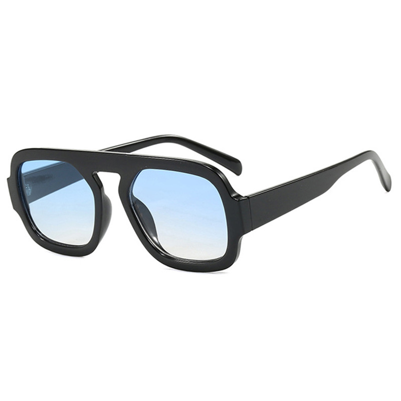 2024 nuevas gafas de sol de caja de piloto de una sola viga de hip-hop de moda, gafas de sol de ciclismo al aire libre europeas y americanas