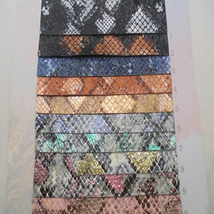 蛇皮菱形块状 彩色金属感 仿真皮革 蛇形亮面耐磨 蛇纹高档女鞋包