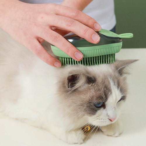 New cross-border dog cleaning supplies mango bath brush refillable shower gel type cat and dog massage bath brush