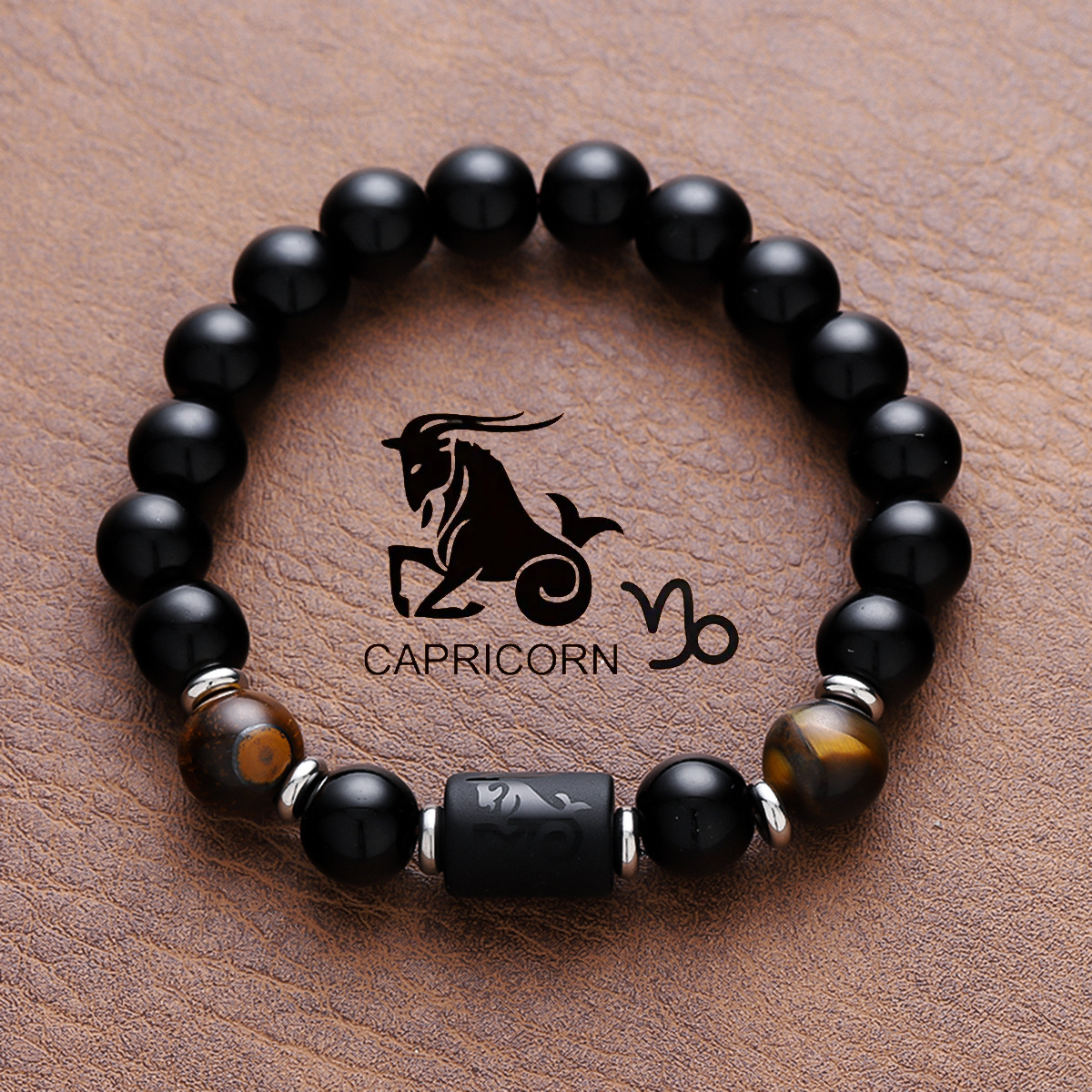 23g Weight Bracelets Classification Titanium Steel Chain Material Beaded Chain Chain Type 1 Piece Quantity Holiday, Daily Occasion Titanium Steel Material Constellation Pattern All Seasons Season Men's Gender Plating Design Vintage Style, Simple Style Style Vintage Style Simple Style Constellation Titanium Steel Plating Men's Bracelets Men Beaded Bracelets 12