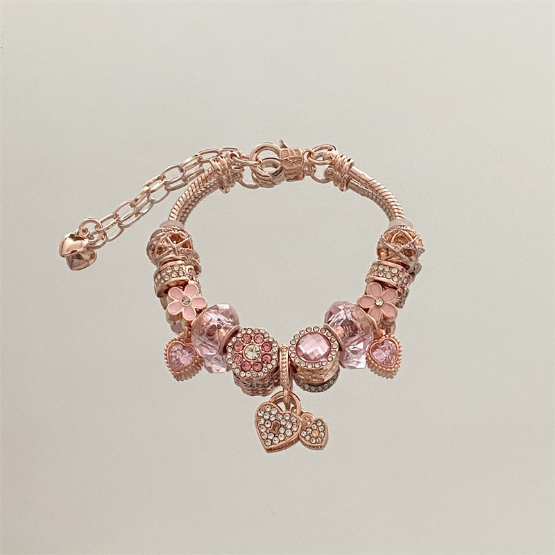 Panjia series European and American charm rose gold love diy bracelet Amazon AliExpress foreign trade in stock bracelet for women Panjia series European and American charm rose gold love diy bracelet Amazon AliExpress foreign trade in stock bracelet for women