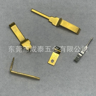 连接器黄铜插片冲压铜端子铜片导电接电片折弯黄铜片冲压件加工