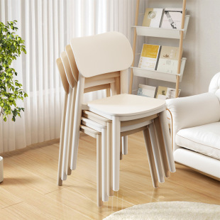 Comfortable Backrest Plastic Stool for Long Sitting, Nordic Internet Celebrity Commercial Dining Table Chair Desk Study Computer Ergonomic