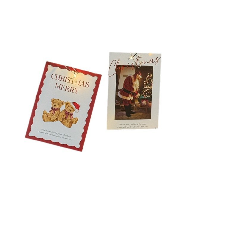 Tarjeta de felicitación navideña al por mayor del fabricante, ramo de Navidad, tarjeta de ramo DIY, tarjeta de mensaje de bendición navideña