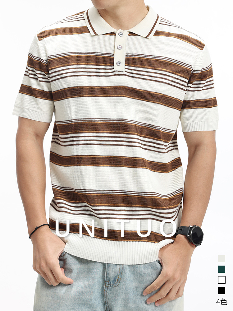 Hombres nuevos rayos de hielo polo camiseta de manga corta para hombres de alto nivel vieja camiseta casuales de verano de moda de hombre