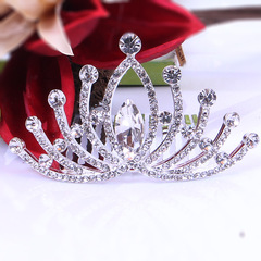 Children's Colorful Crown Hair Comb Girl Headwear Doll Cute Crown Princess Water Diamond Baby Crown Hair Band