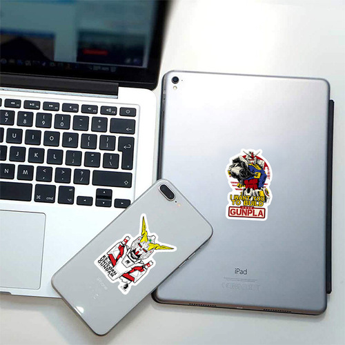 50 pieces of Robot Gundam motorcycles, cars, bicycles, skateboards, mobile phones, computers, tablets, matte film DIY stickers